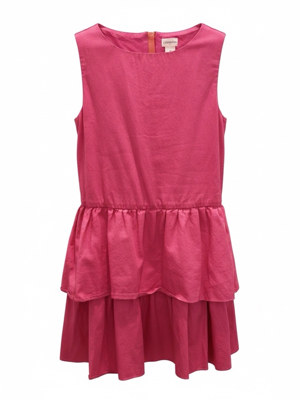 Crew cuts Girls' Sleeveless Tiered Dress in Hot Pink - Picture 2 of 5